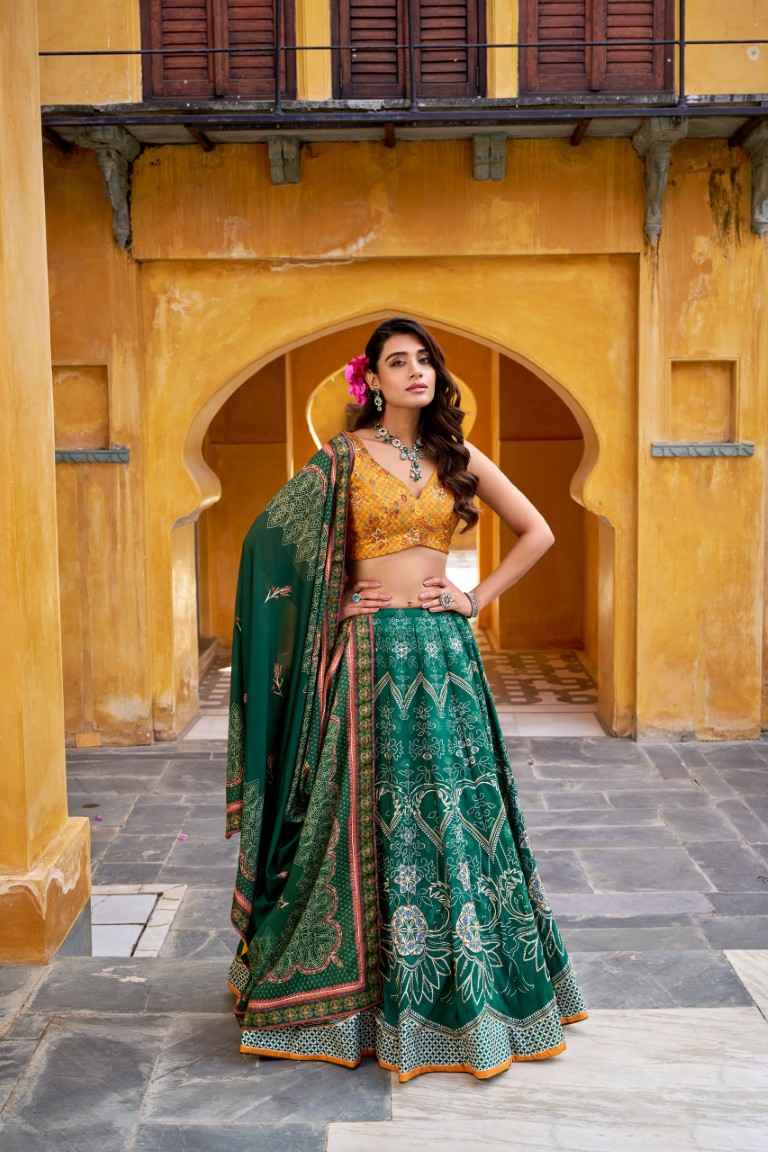 VAISHALI SILK PRINTED WITH BEADS WORK LEHENGA CHOLI 