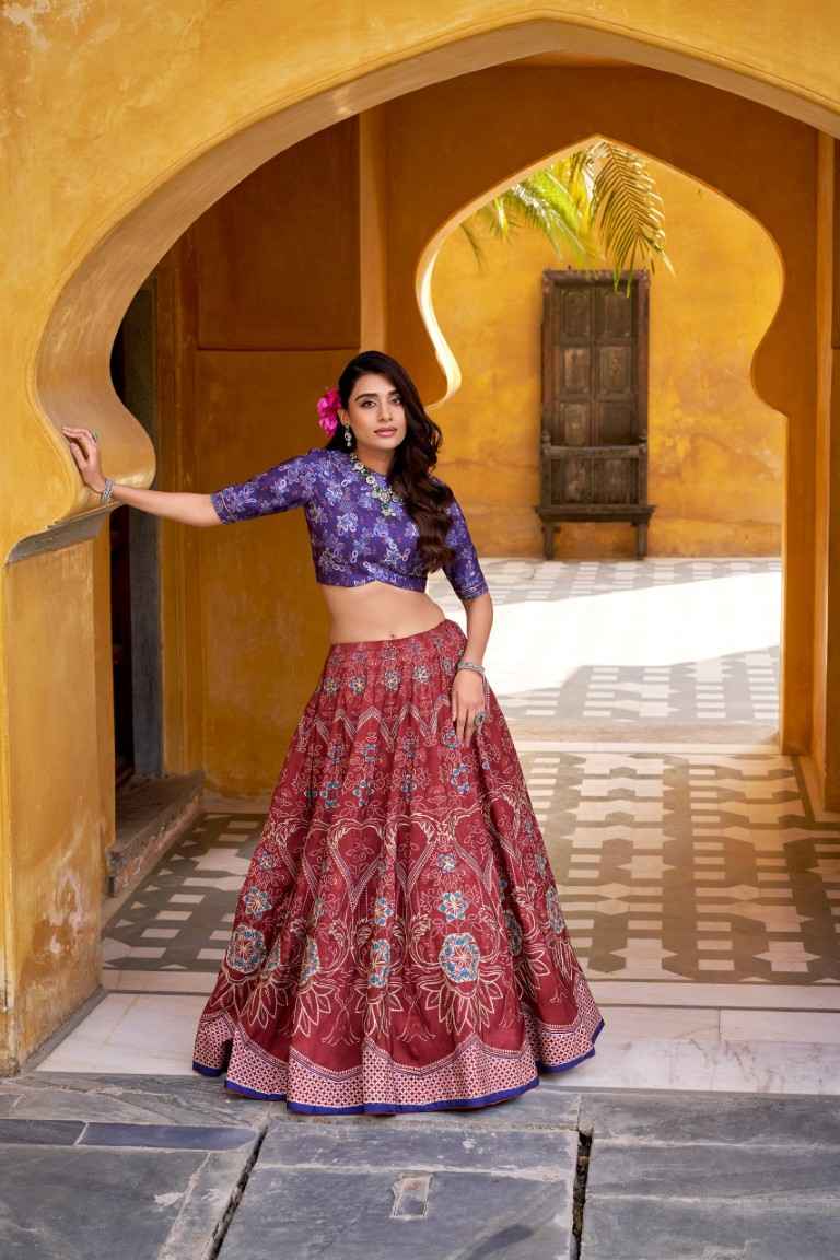 VAISHALI SILK PRINTED WITH BEADS WORK LEHENGA CHOLI 