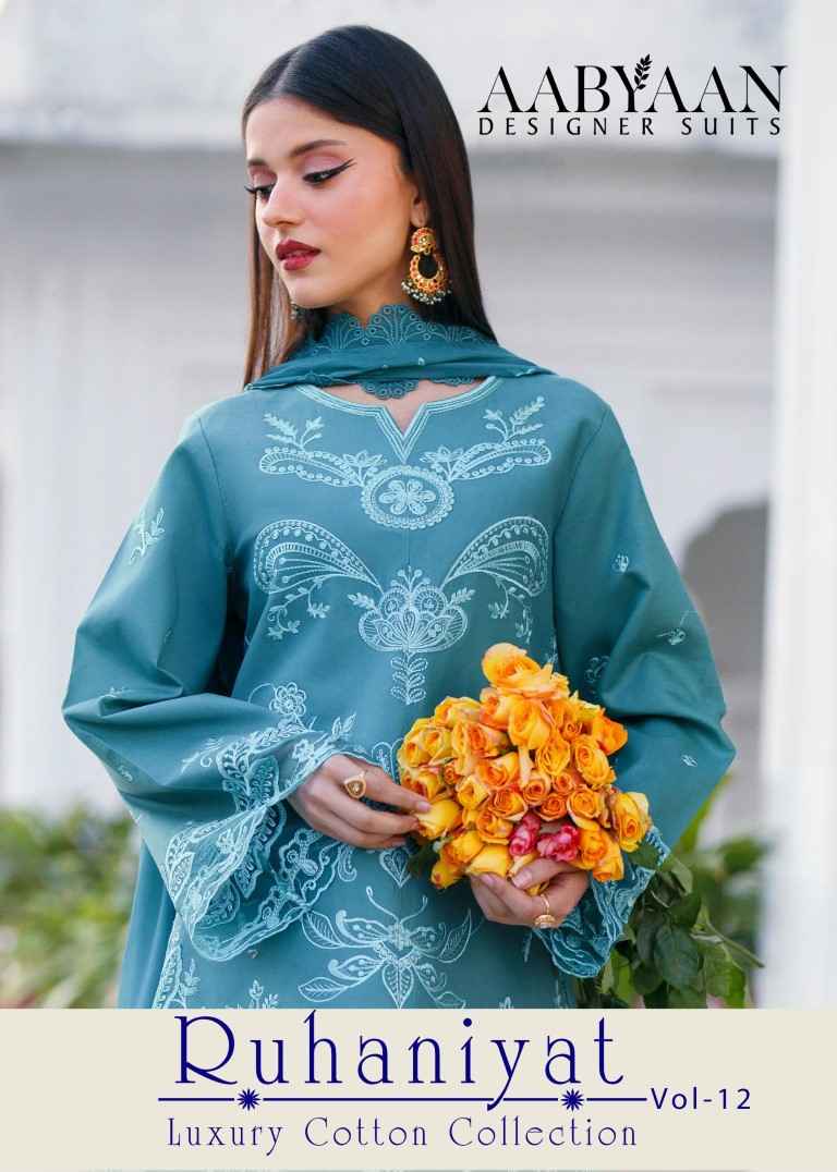 AABYAAN RUHANIYAT VOL-12 COTTON PRINTED DRESS MATERIAL
