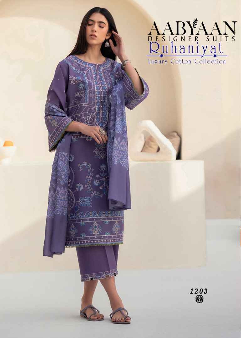 AABYAAN RUHANIYAT VOL-12 COTTON PRINTED DRESS MATERIAL