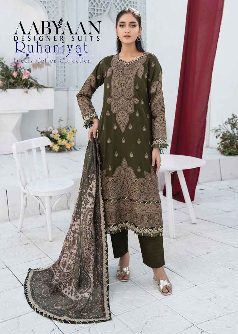 AABYAAN RUHANIYAT VOL-12 COTTON PRINTED DRESS MATERIAL