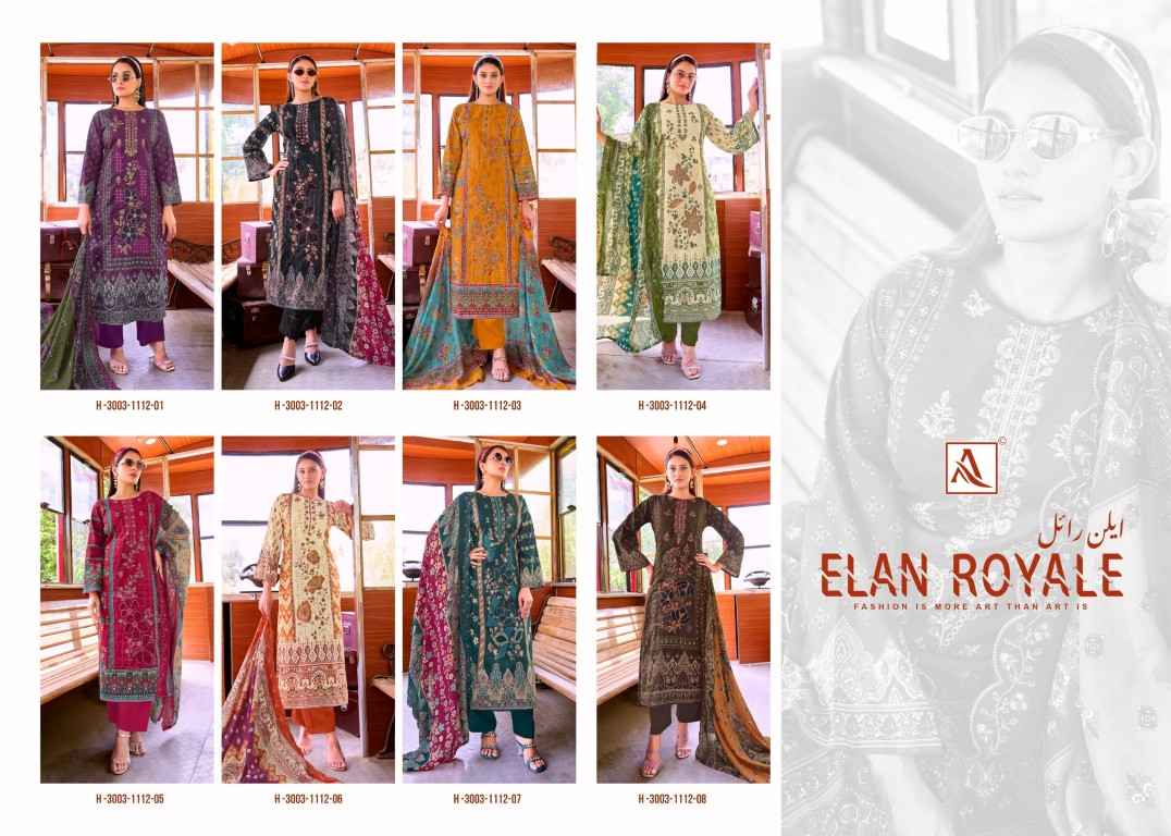 ALOK ELAN ROYALE PURE CAMBRIC COTTON PAKISTANI PRINTED DRESS