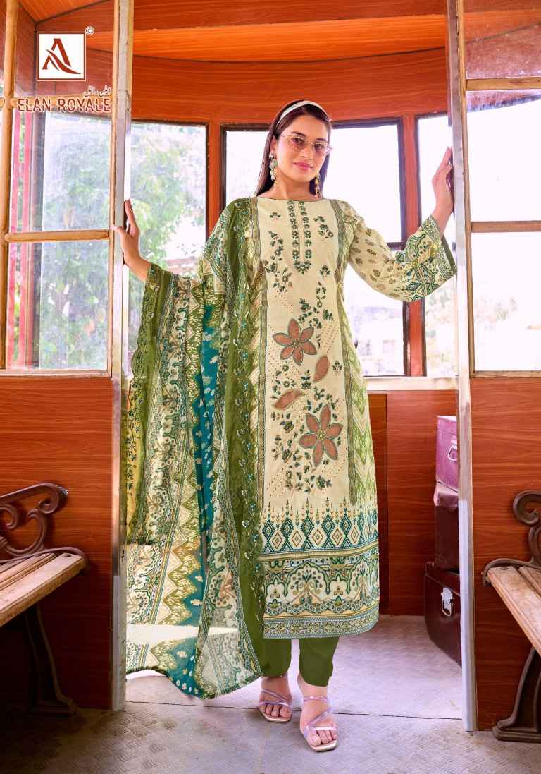 ALOK ELAN ROYALE PURE CAMBRIC COTTON PAKISTANI PRINTED DRESS