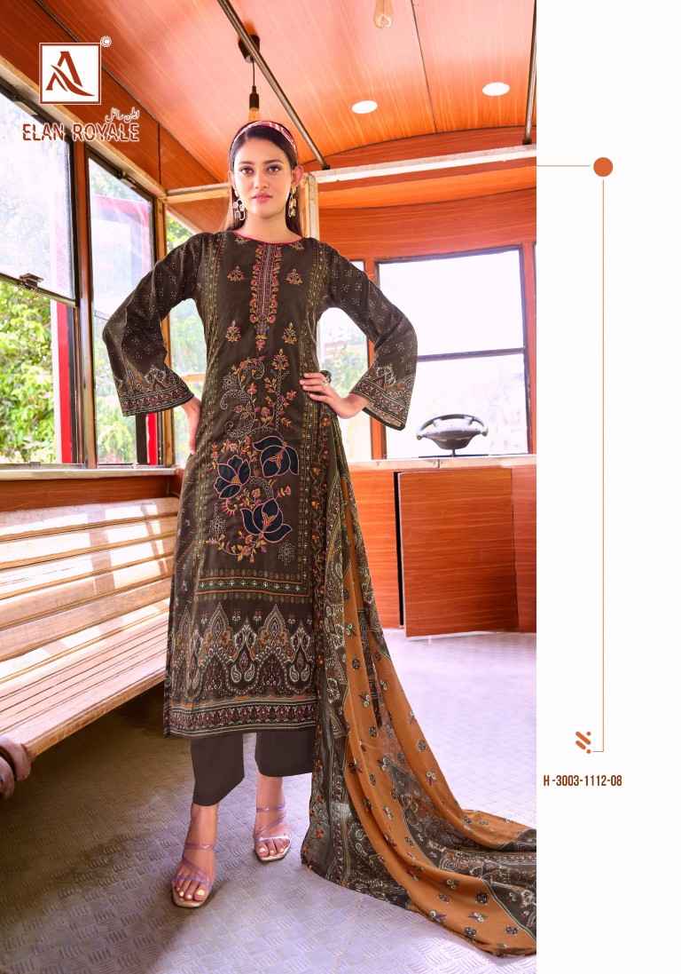 ALOK ELAN ROYALE PURE CAMBRIC COTTON PAKISTANI PRINTED DRESS