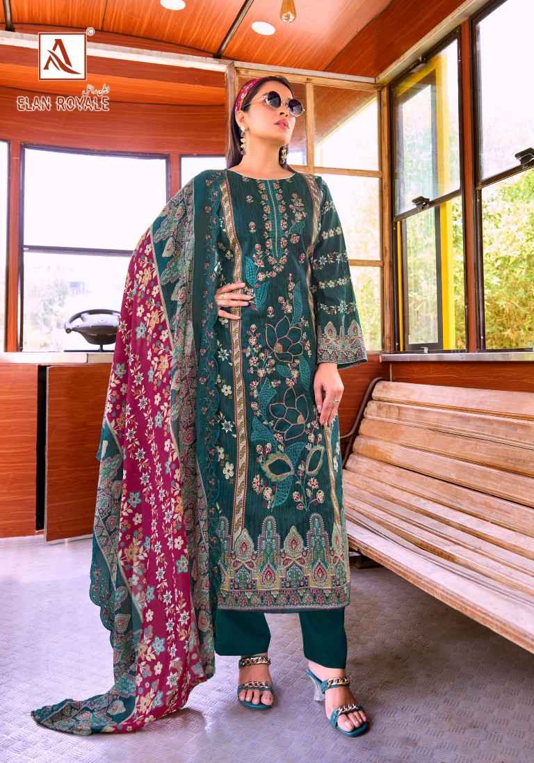 ALOK ELAN ROYALE PURE CAMBRIC COTTON PAKISTANI PRINTED DRESS