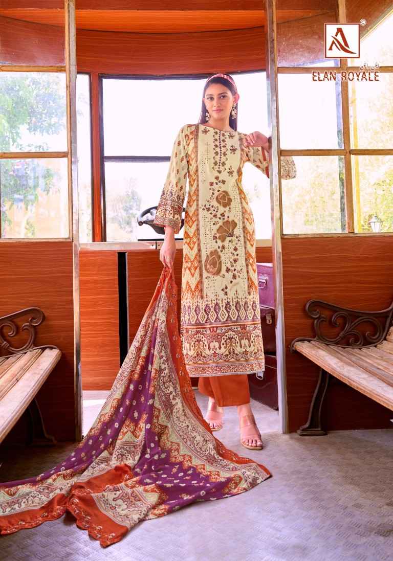 ALOK ELAN ROYALE PURE CAMBRIC COTTON PAKISTANI PRINTED DRESS