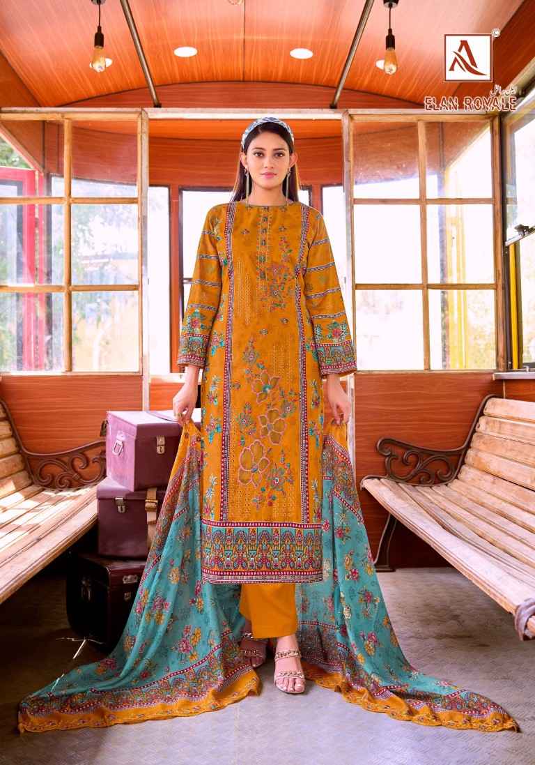 ALOK ELAN ROYALE PURE CAMBRIC COTTON PAKISTANI PRINTED DRESS