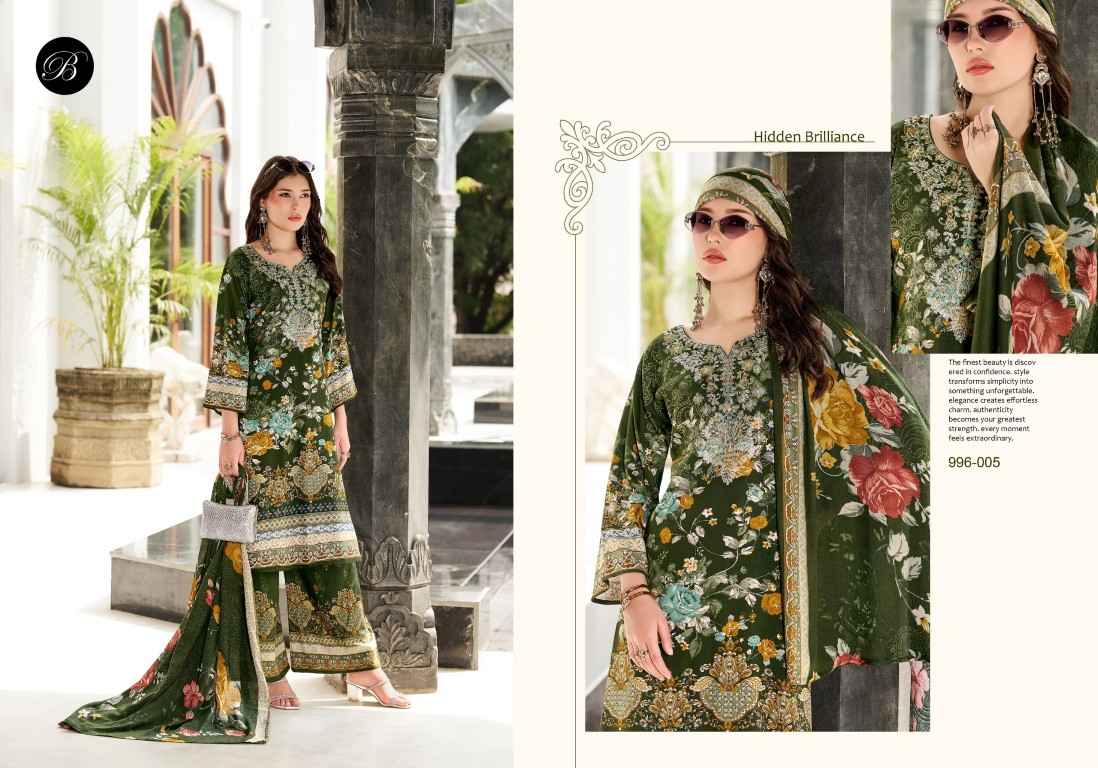 BELLIZA DILKHUSH VOL-4 PURE VISCOSE RAYON SELF EMBROIDERY DRESS MATERIAL 