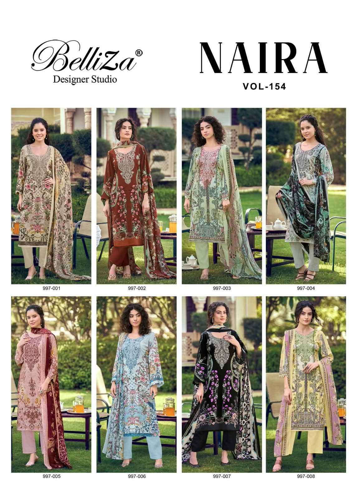 BELLIZA NAIRA VOL-154 PURE COTTON EMBROIDERY DRESS MATERIAL