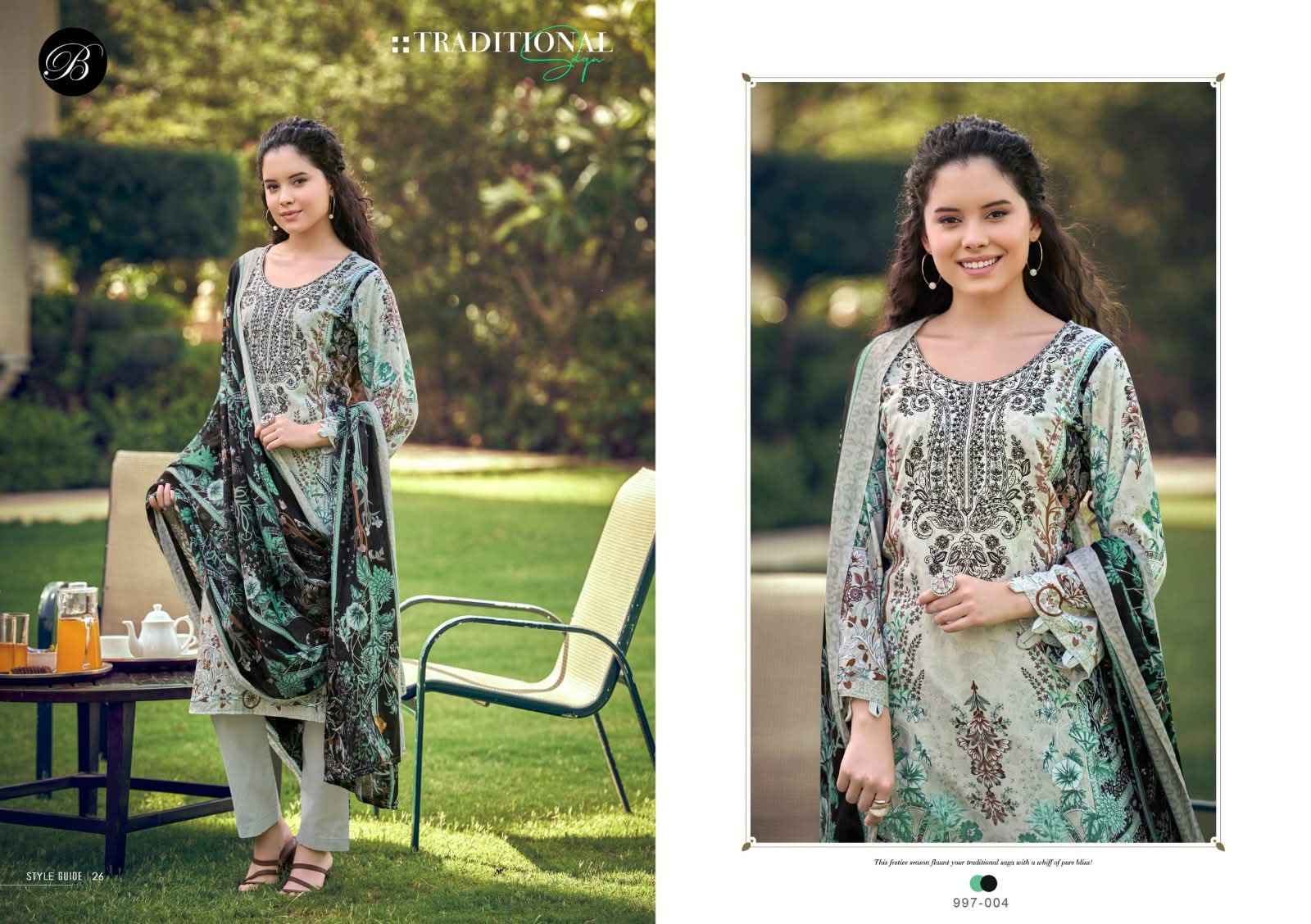 BELLIZA NAIRA VOL-154 PURE COTTON EMBROIDERY DRESS MATERIAL