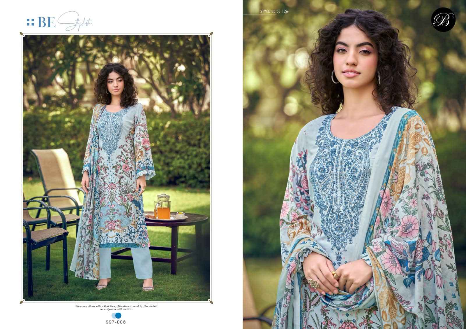 BELLIZA NAIRA VOL-154 PURE COTTON EMBROIDERY DRESS MATERIAL