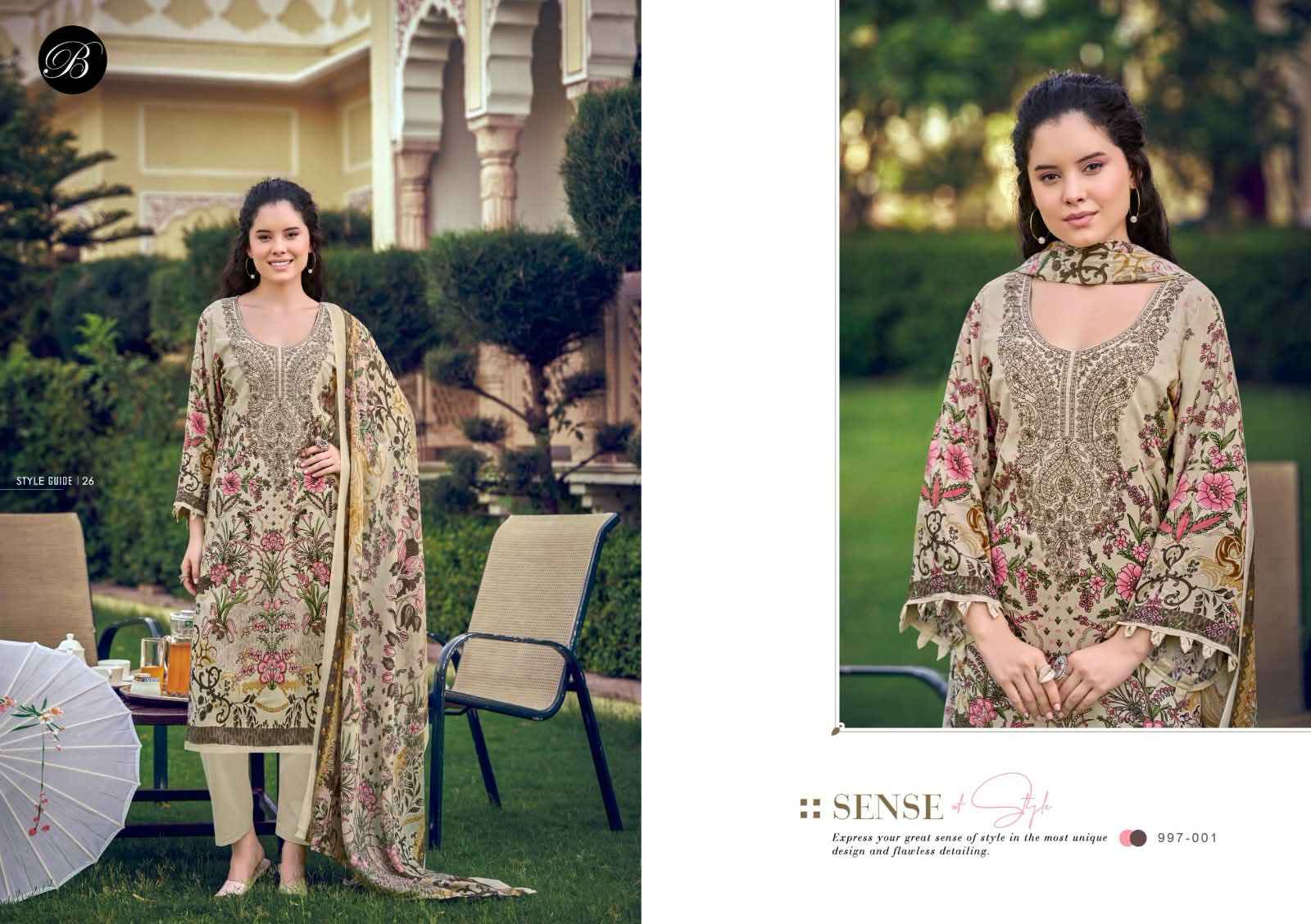 BELLIZA NAIRA VOL-154 PURE COTTON EMBROIDERY DRESS MATERIAL