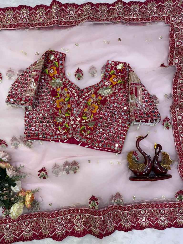 SOFT BUTTERFLY NET SEQUENCE THREAD WORK SAREE