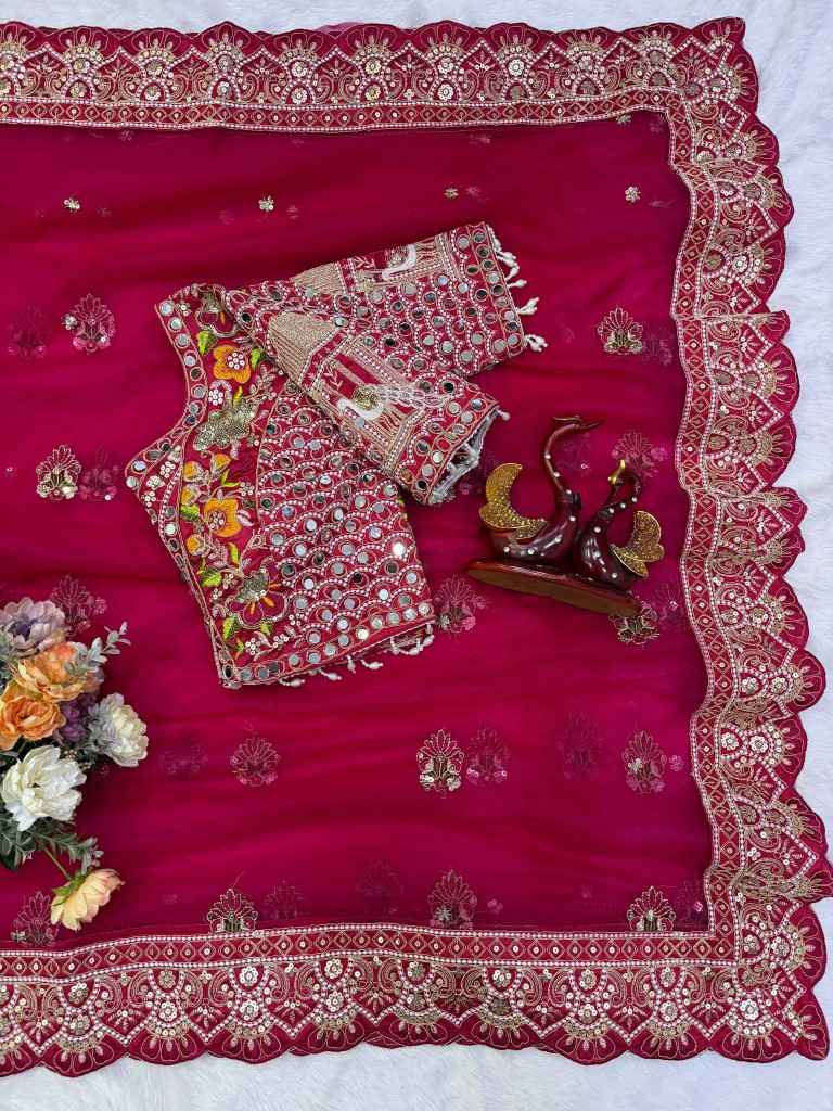 SOFT BUTTERFLY NET SEQUENCE THREAD WORK SAREE