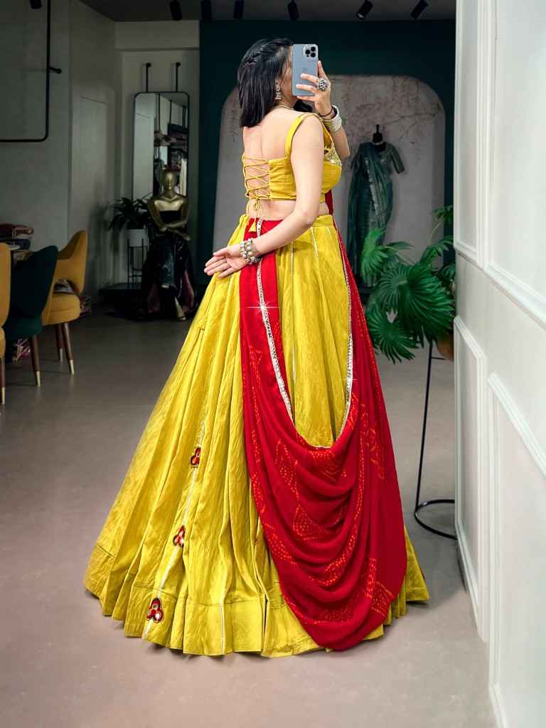 CHANDERI GOTTA PATTI GAMTHI WORK LEHENGA CHOLI 