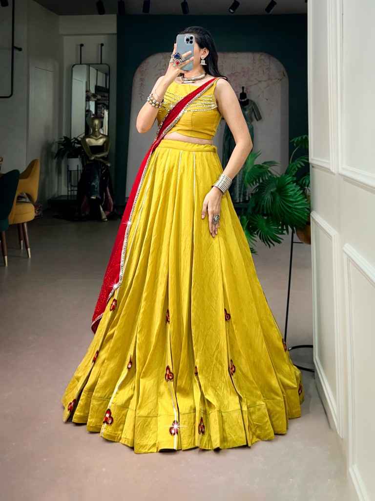 CHANDERI GOTTA PATTI GAMTHI WORK LEHENGA CHOLI 