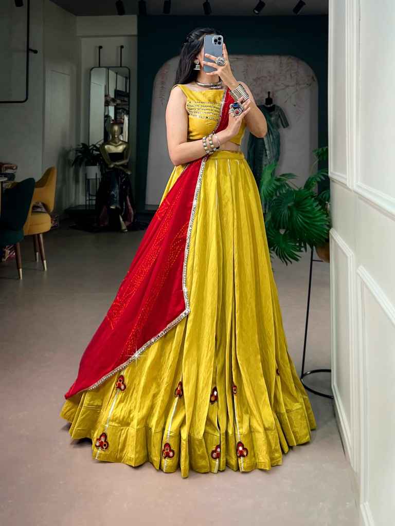 CHANDERI GOTTA PATTI GAMTHI WORK LEHENGA CHOLI 