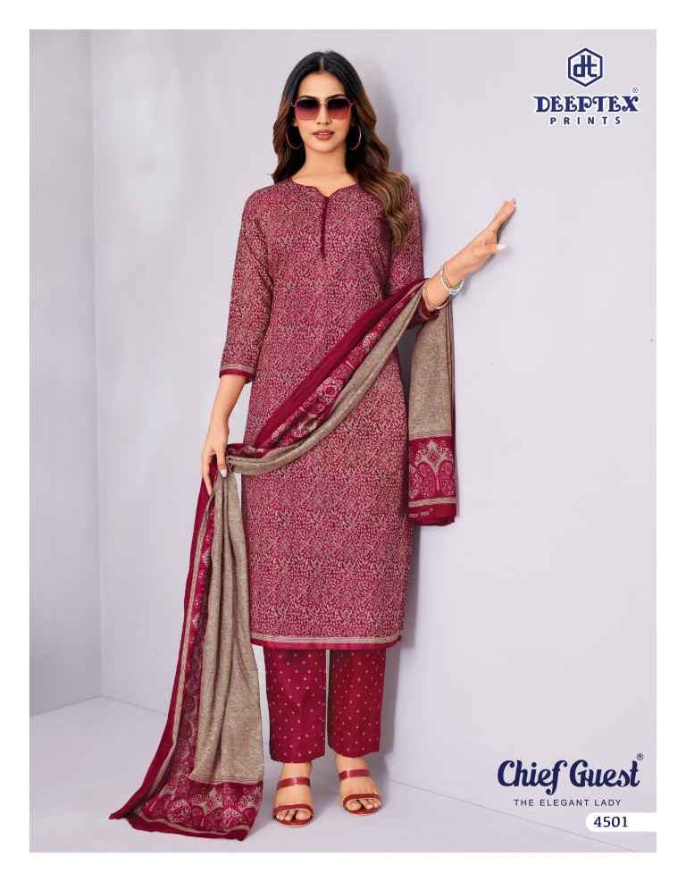 DEEPTEX CHIEF GUEST VOL-45 PURE COTTON DRESS MATERIAL