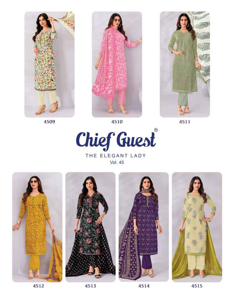 DEEPTEX CHIEF GUEST VOL-45 PURE COTTON DRESS MATERIAL