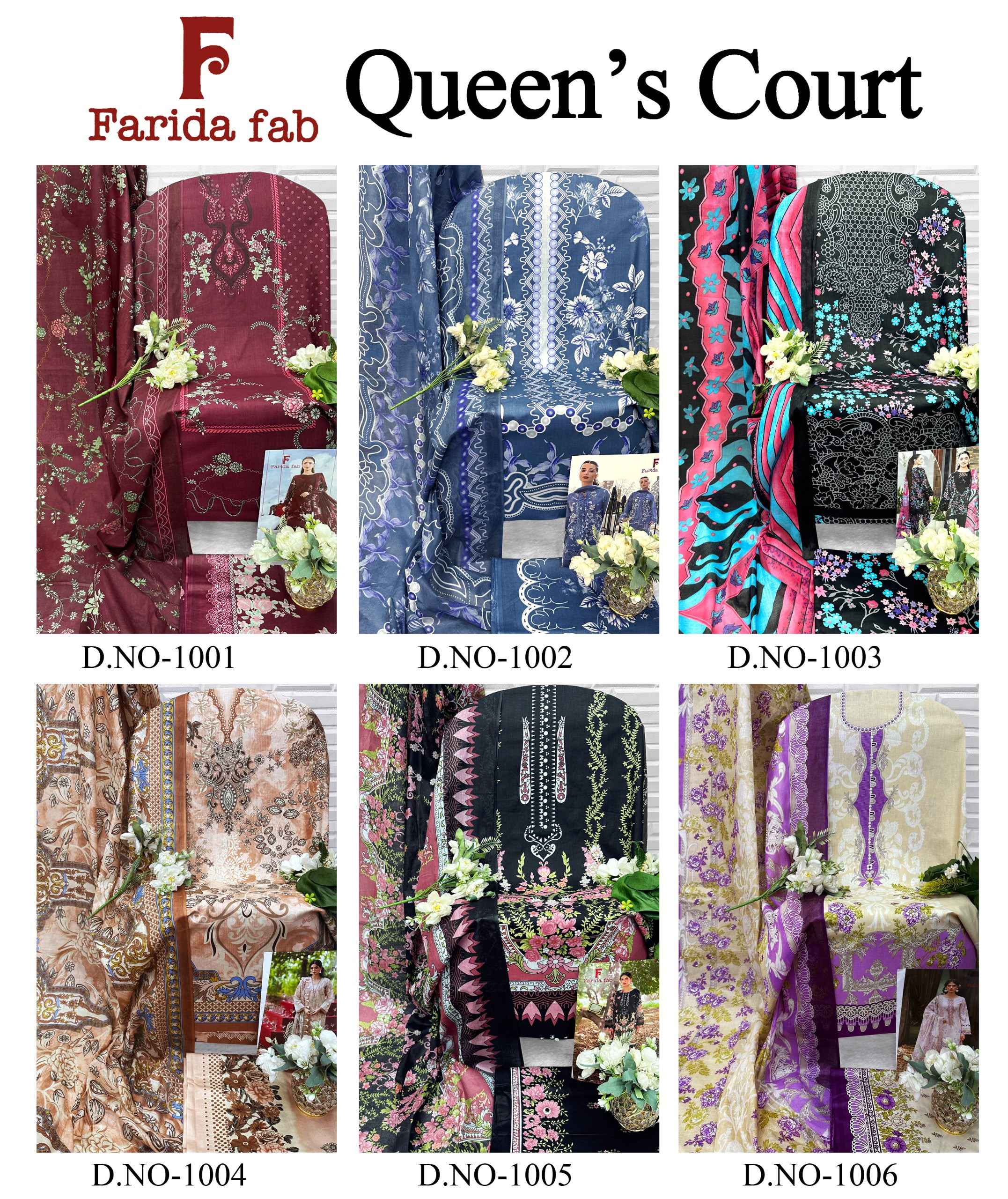 FARIDA FAB QUEENS COURT COTTON PRINTED DRESS MATERIAL 