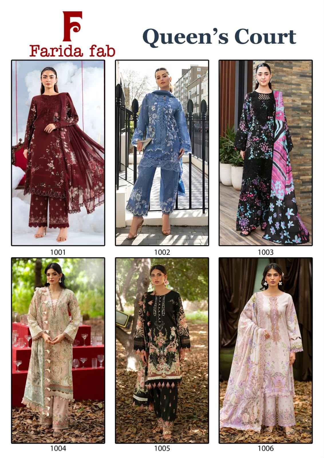 FARIDA FAB QUEENS COURT COTTON PRINTED DRESS MATERIAL 
