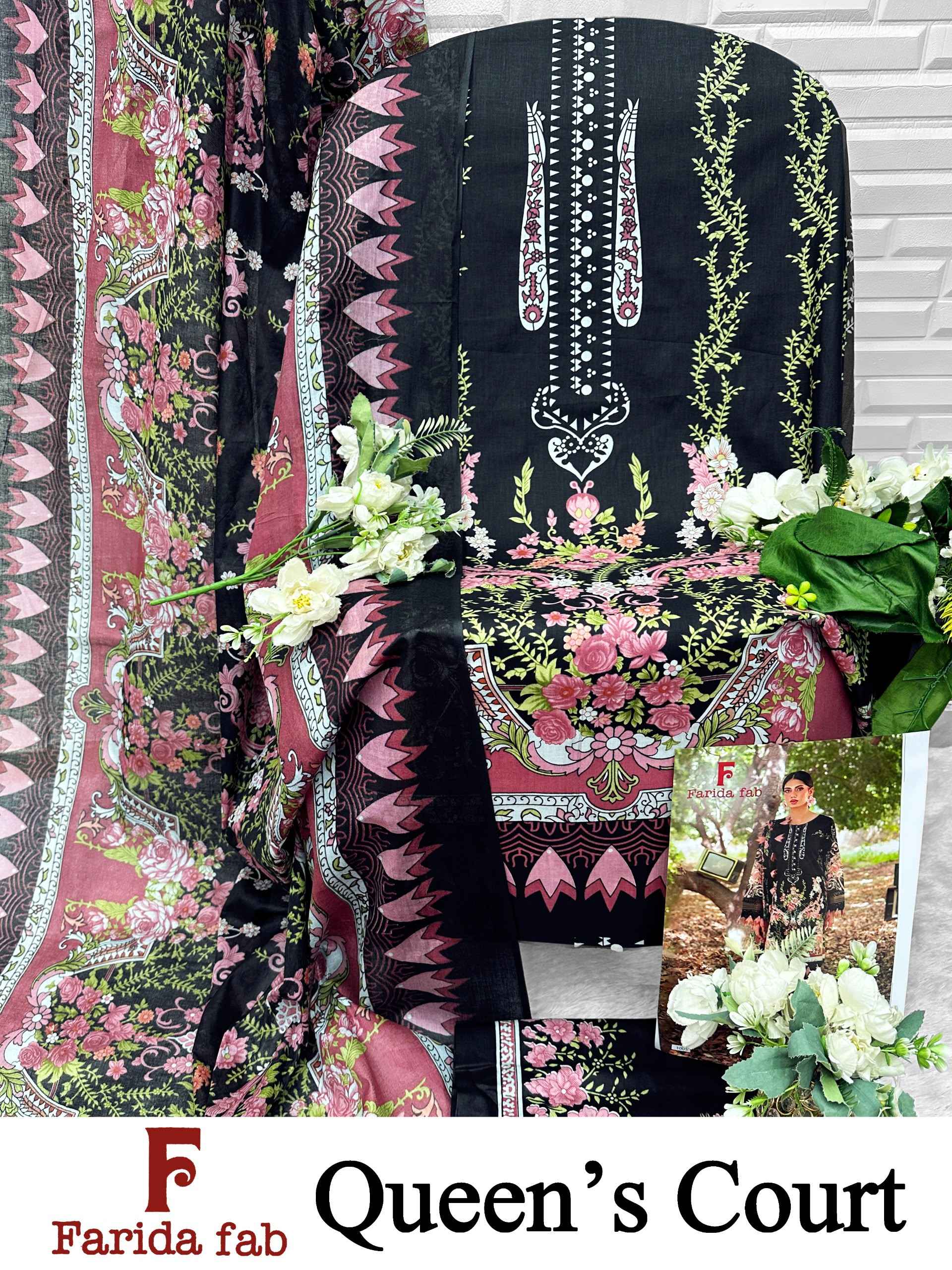 FARIDA FAB QUEENS COURT COTTON PRINTED DRESS MATERIAL 