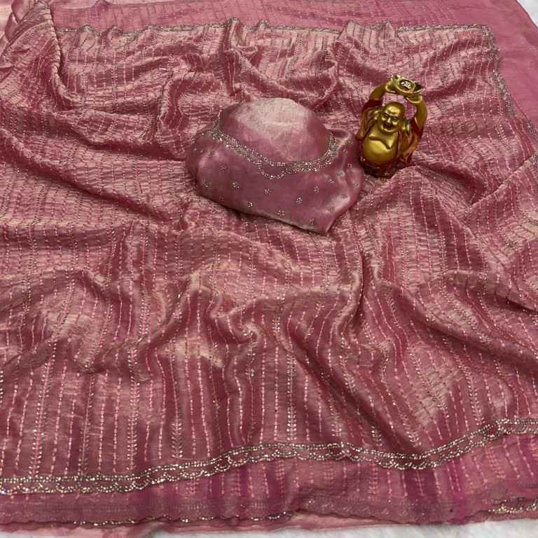FENDY SATIN BEEDS ZARKHAN WORK SAREE