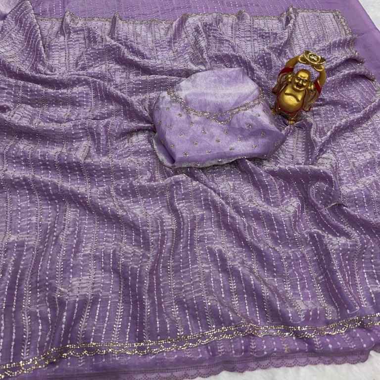 FENDY SATIN BEEDS ZARKHAN WORK SAREE