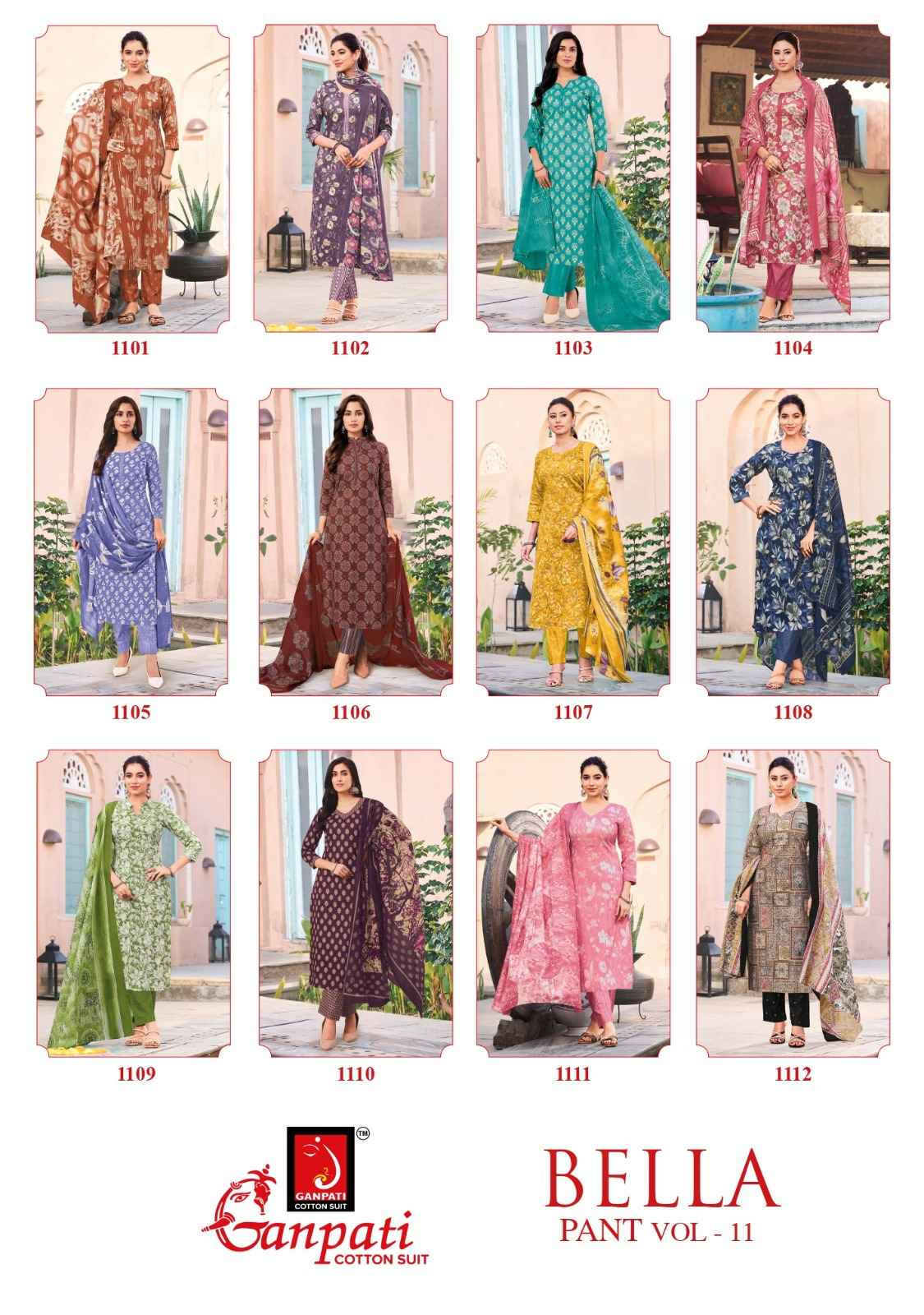 GANPATI BELLA VOL-11 PURE COTTON PRINTED DRESS MATERIAL