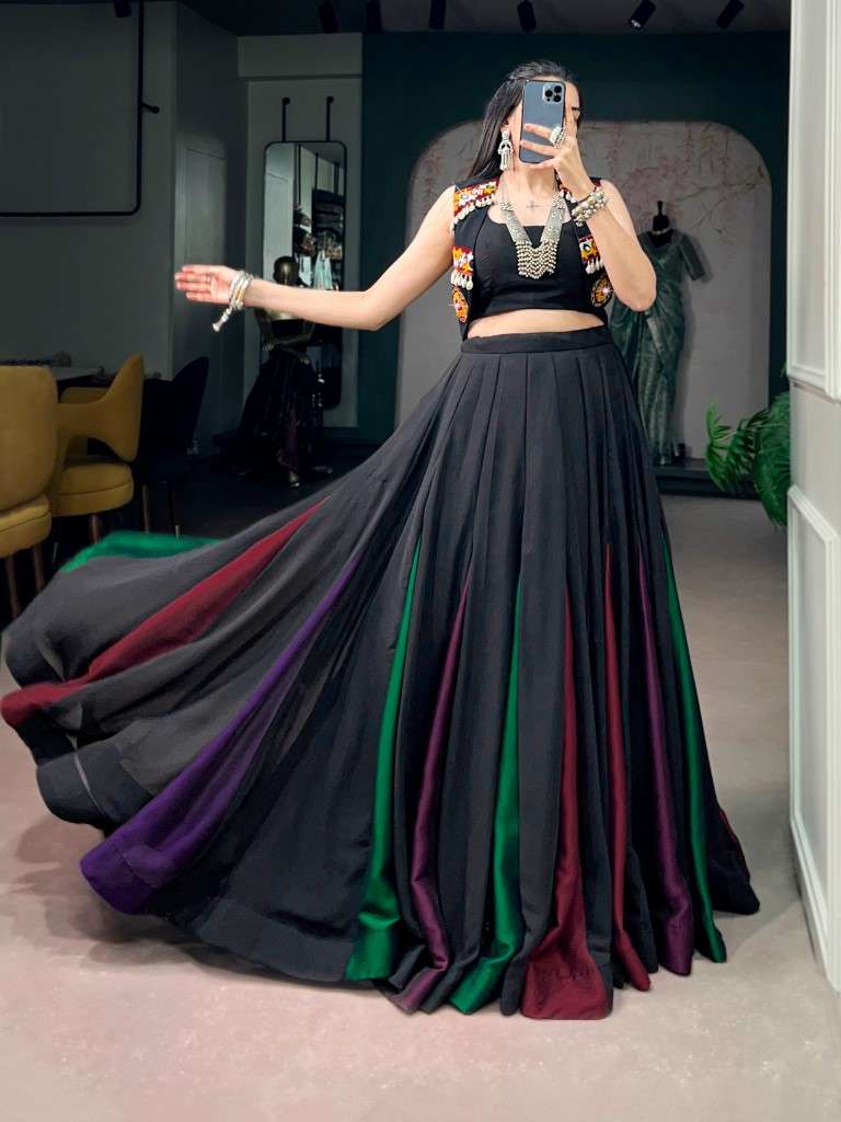 GEORGETTE GAMTHI WORK NAVRATRI LEHENGA CHOLI 