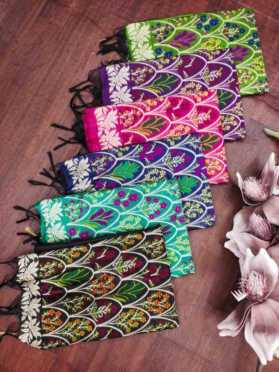 HANDLOOM RAW SILK JAMDANI WEAVING SAREE 