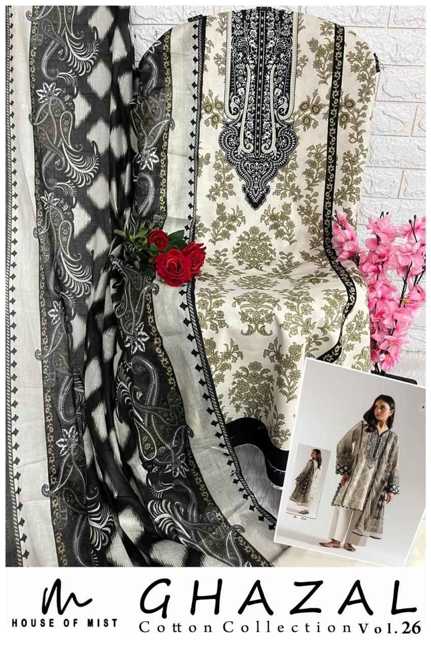 HOUSE OF MIST GHAZAL VOL-26 PURE COTTON DRESS MATERIAL 