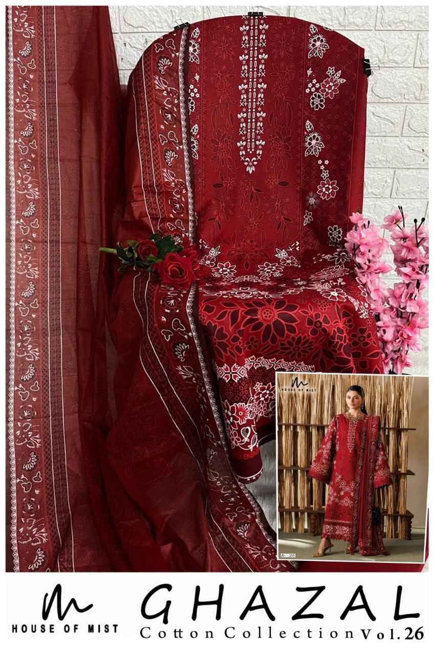 HOUSE OF MIST GHAZAL VOL-26 PURE COTTON DRESS MATERIAL 