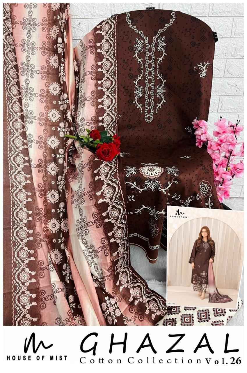 HOUSE OF MIST GHAZAL VOL-26 PURE COTTON DRESS MATERIAL 