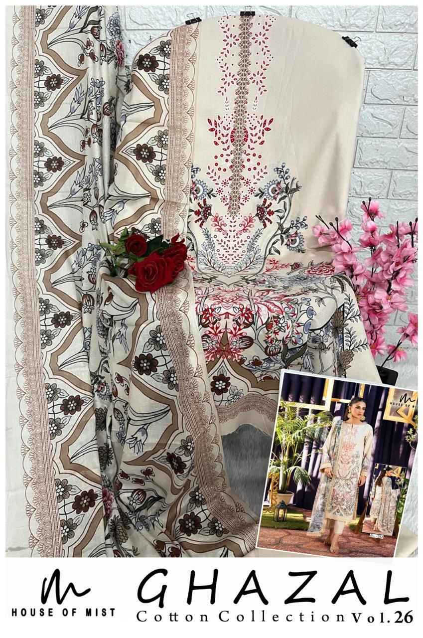 HOUSE OF MIST GHAZAL VOL-26 PURE COTTON DRESS MATERIAL 