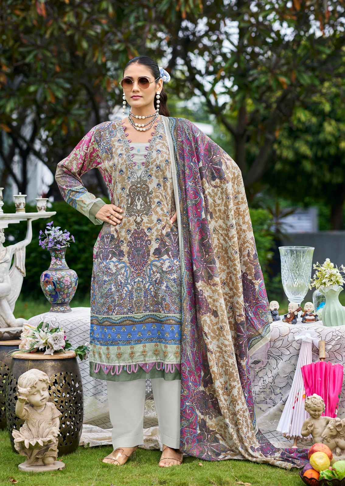 ISHAAL GULMOHAR VOL-42 PURE LAWN PRINTED DRESS MATERIAL 