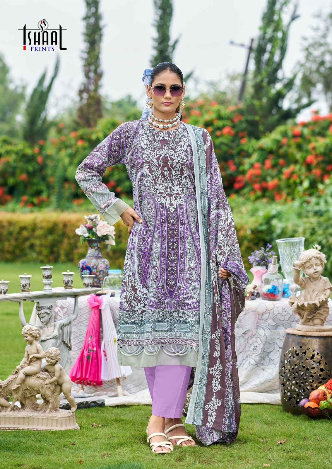 ISHAAL GULMOHAR VOL-42 PURE LAWN PRINTED DRESS MATERIAL 
