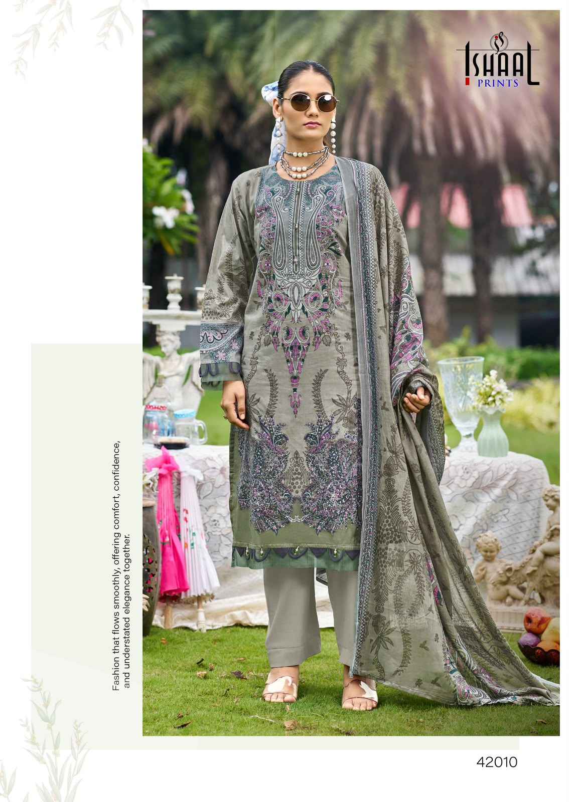 ISHAAL GULMOHAR VOL-42 PURE LAWN PRINTED DRESS MATERIAL 