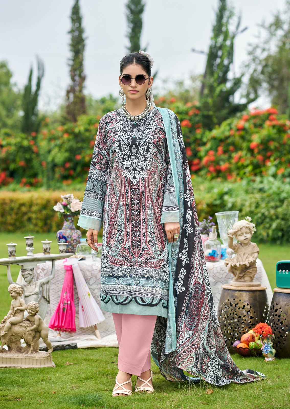 ISHAAL GULMOHAR VOL-42 PURE LAWN PRINTED DRESS MATERIAL 