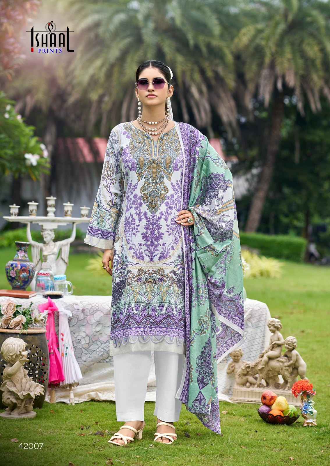 ISHAAL GULMOHAR VOL-42 PURE LAWN PRINTED DRESS MATERIAL 