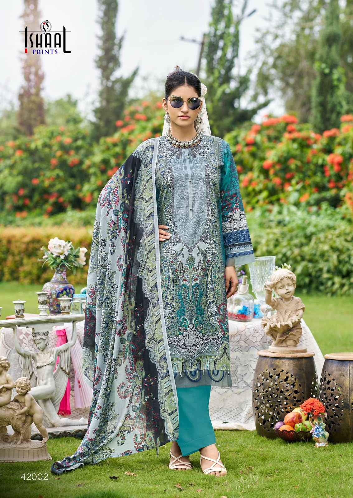 ISHAAL GULMOHAR VOL-42 PURE LAWN PRINTED DRESS MATERIAL 