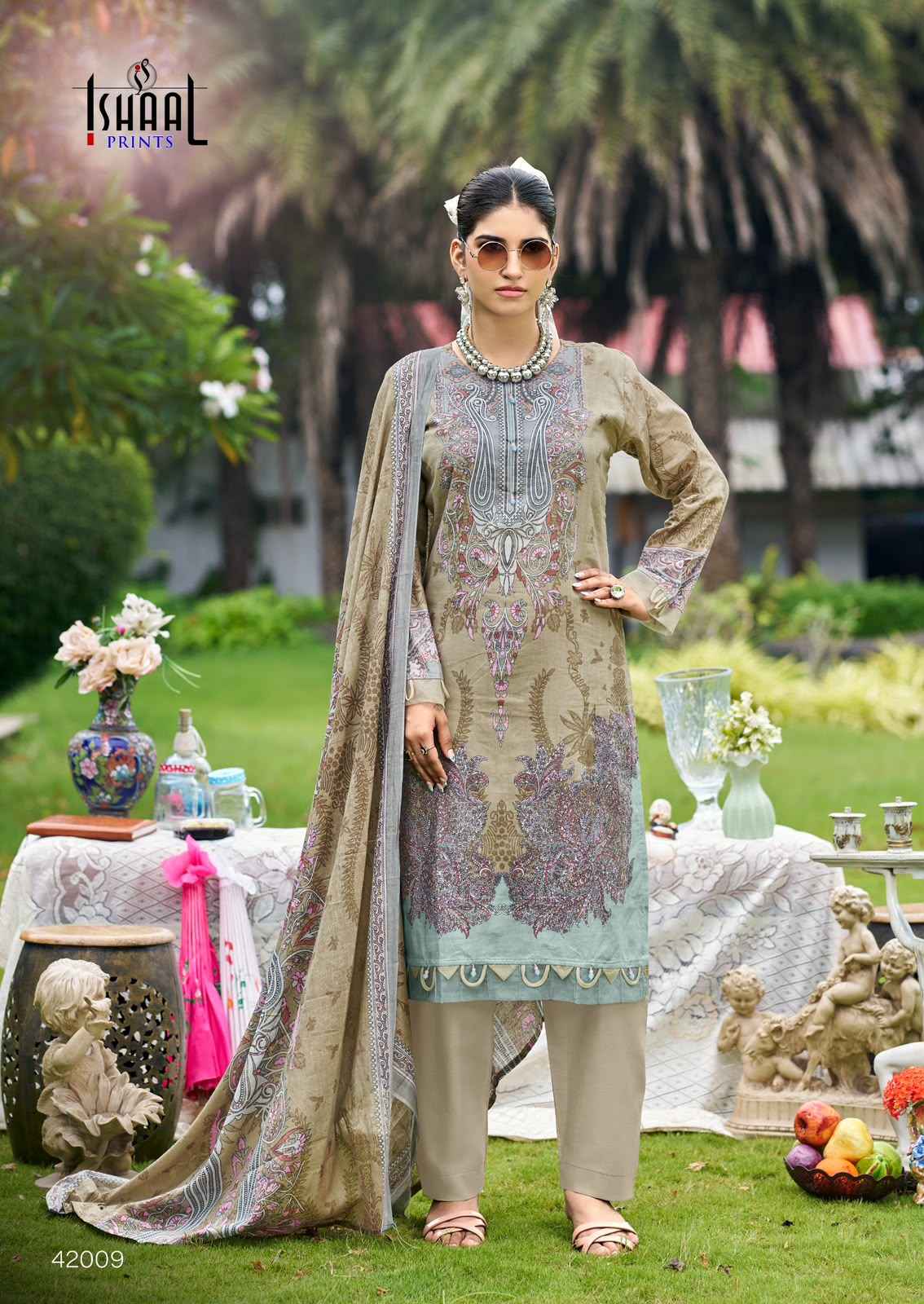 ISHAAL GULMOHAR VOL-42 PURE LAWN PRINTED DRESS MATERIAL 