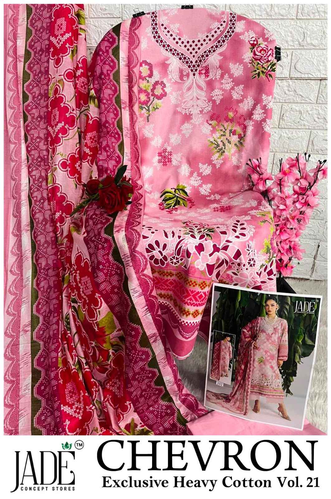 JADE CHEVRON VOL-21 EXCLUSIVE HEAVY COTTON DRESS MATERIAL