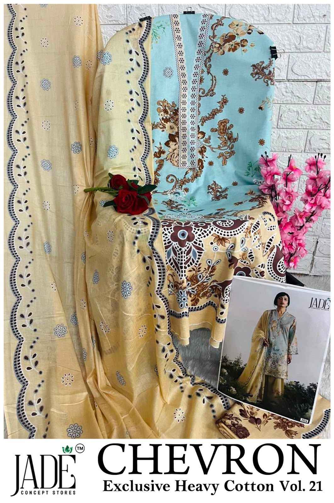 JADE CHEVRON VOL-21 EXCLUSIVE HEAVY COTTON DRESS MATERIAL