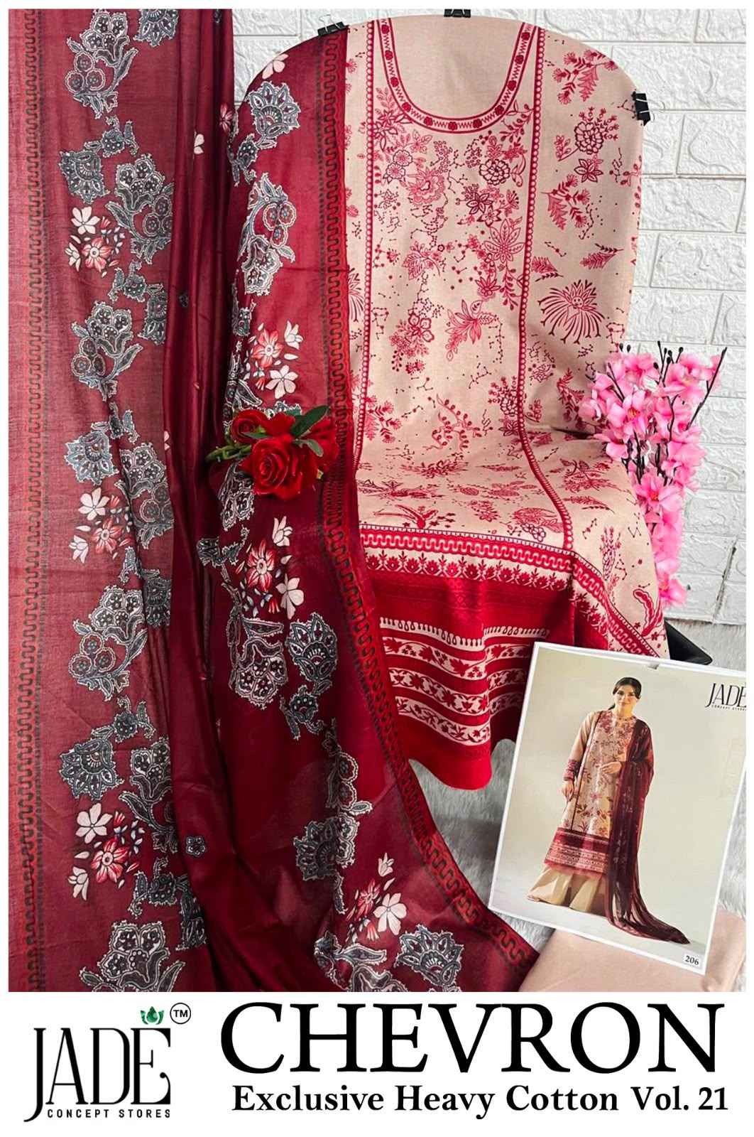 JADE CHEVRON VOL-21 EXCLUSIVE HEAVY COTTON DRESS MATERIAL
