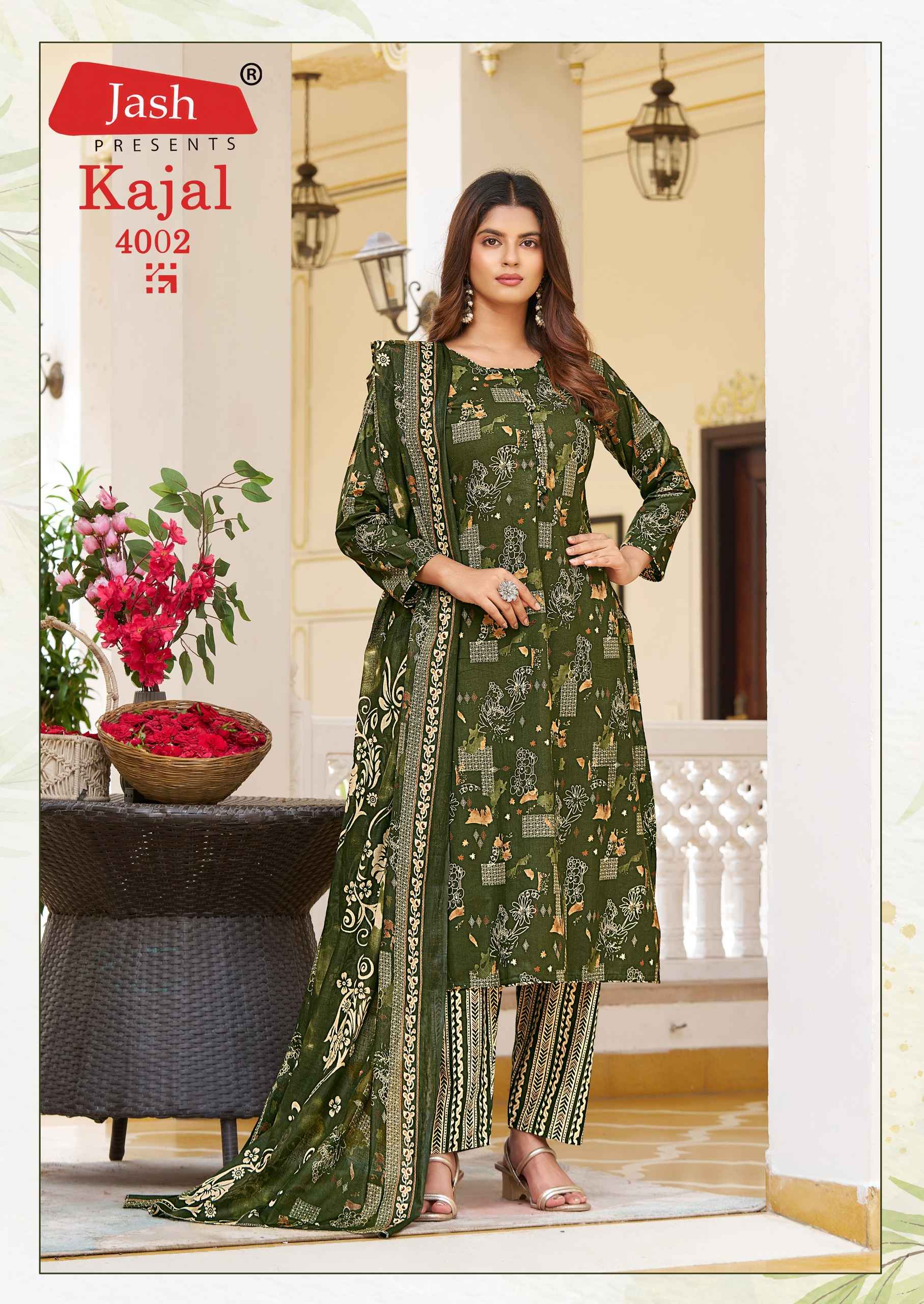 JASH KAJAL VOL-4 PURE COTTON PRINTED DRESS MATERIAL