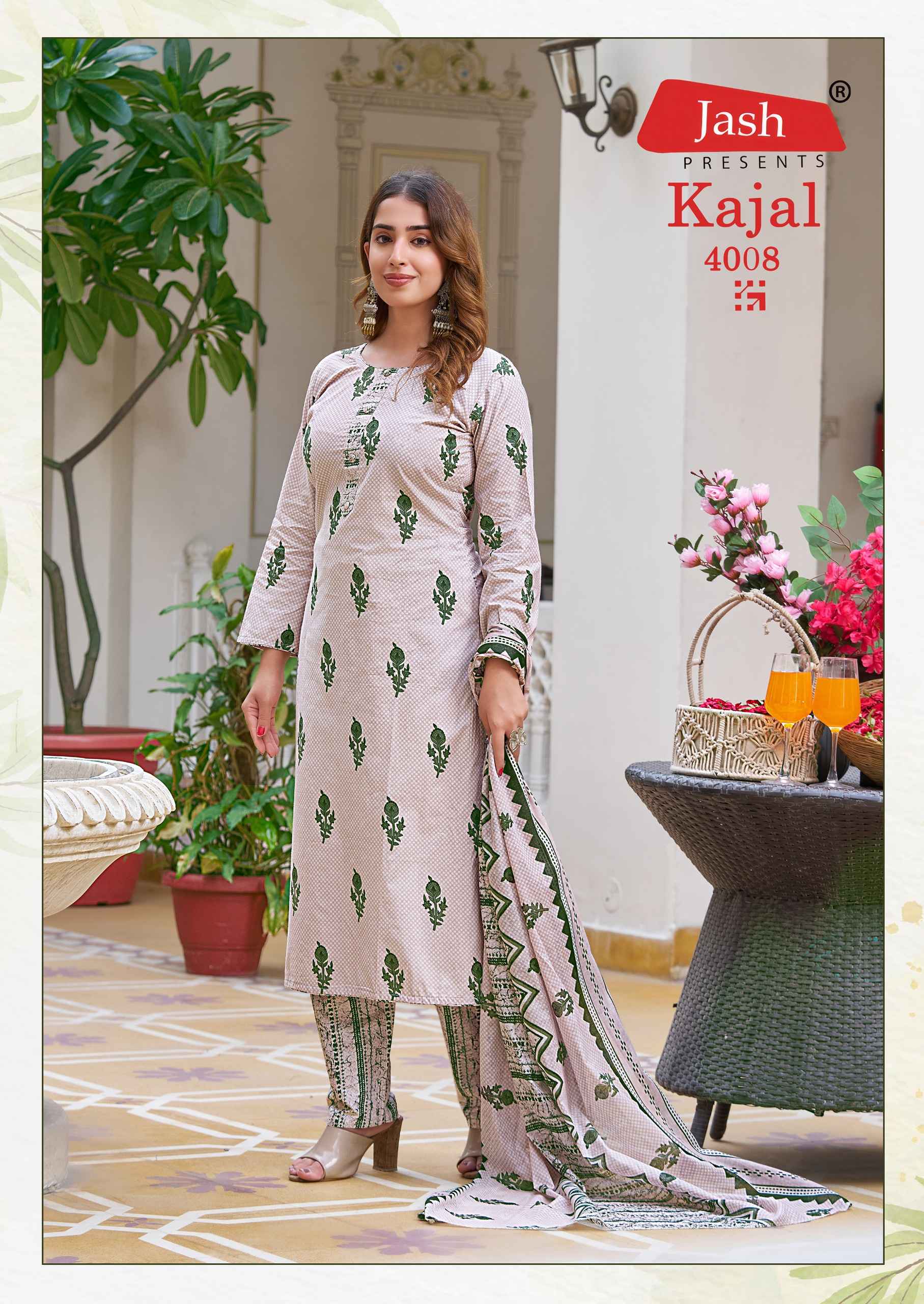 JASH KAJAL VOL-4 PURE COTTON PRINTED DRESS MATERIAL