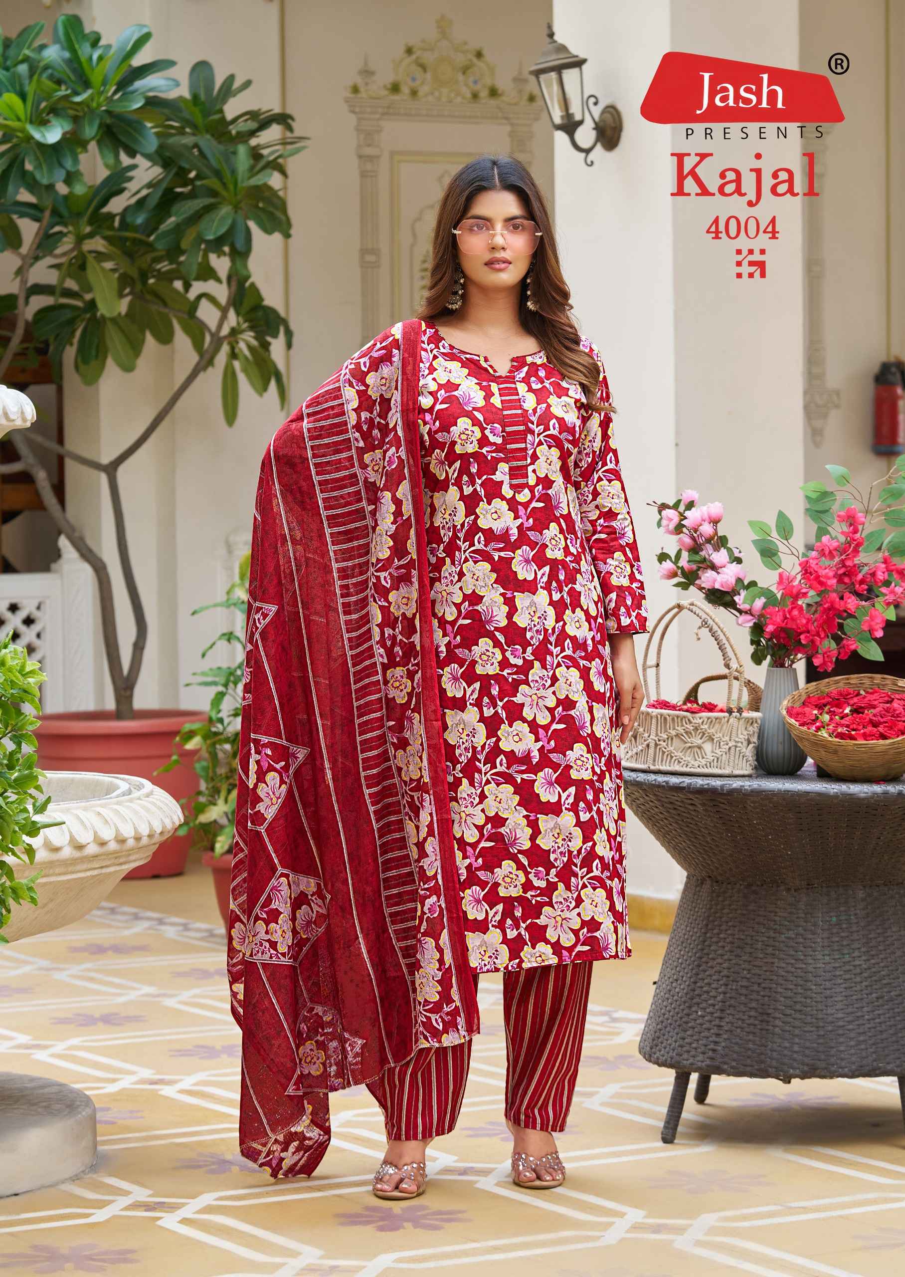 JASH KAJAL VOL-4 PURE COTTON PRINTED DRESS MATERIAL