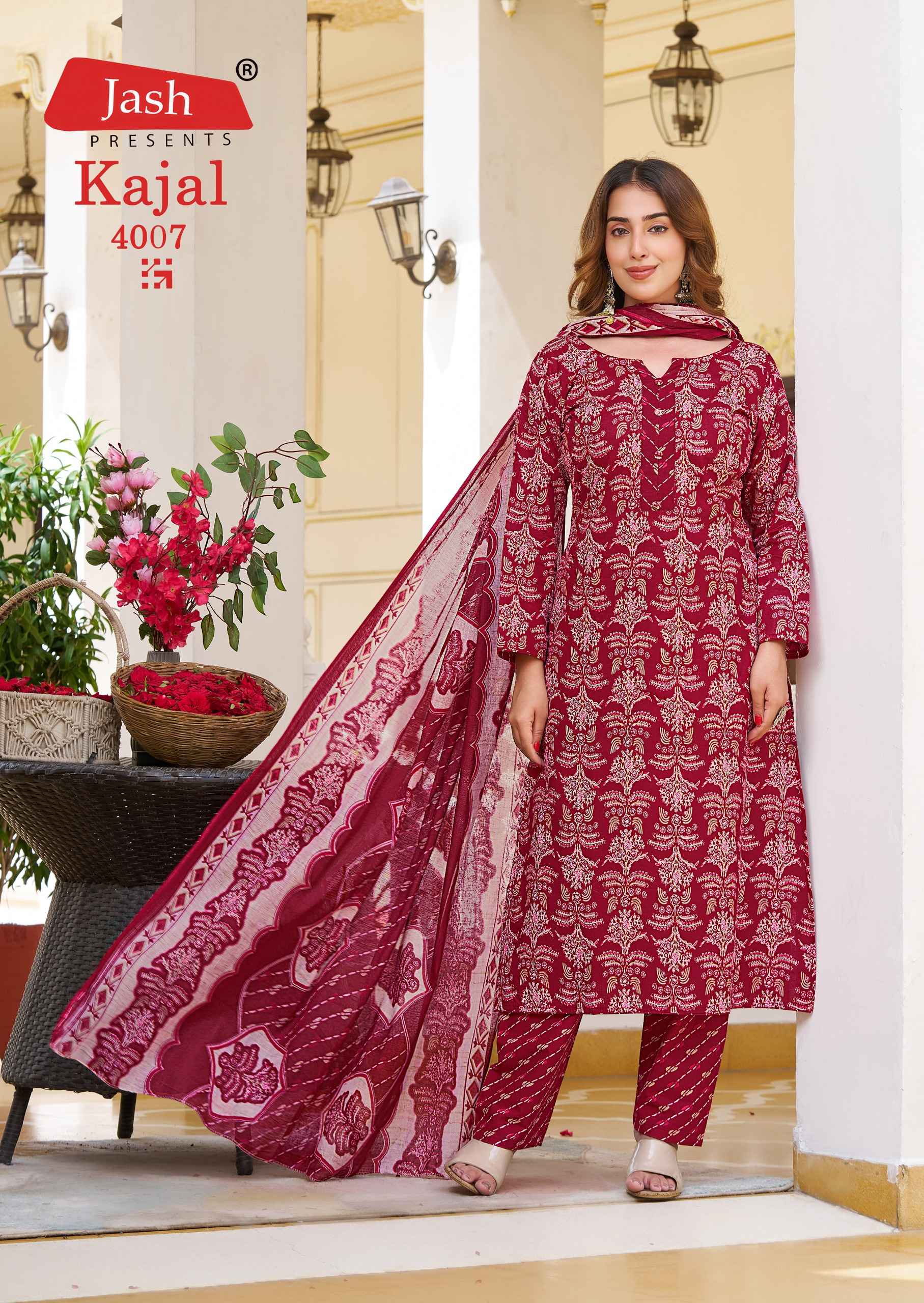 JASH KAJAL VOL-4 PURE COTTON PRINTED DRESS MATERIAL