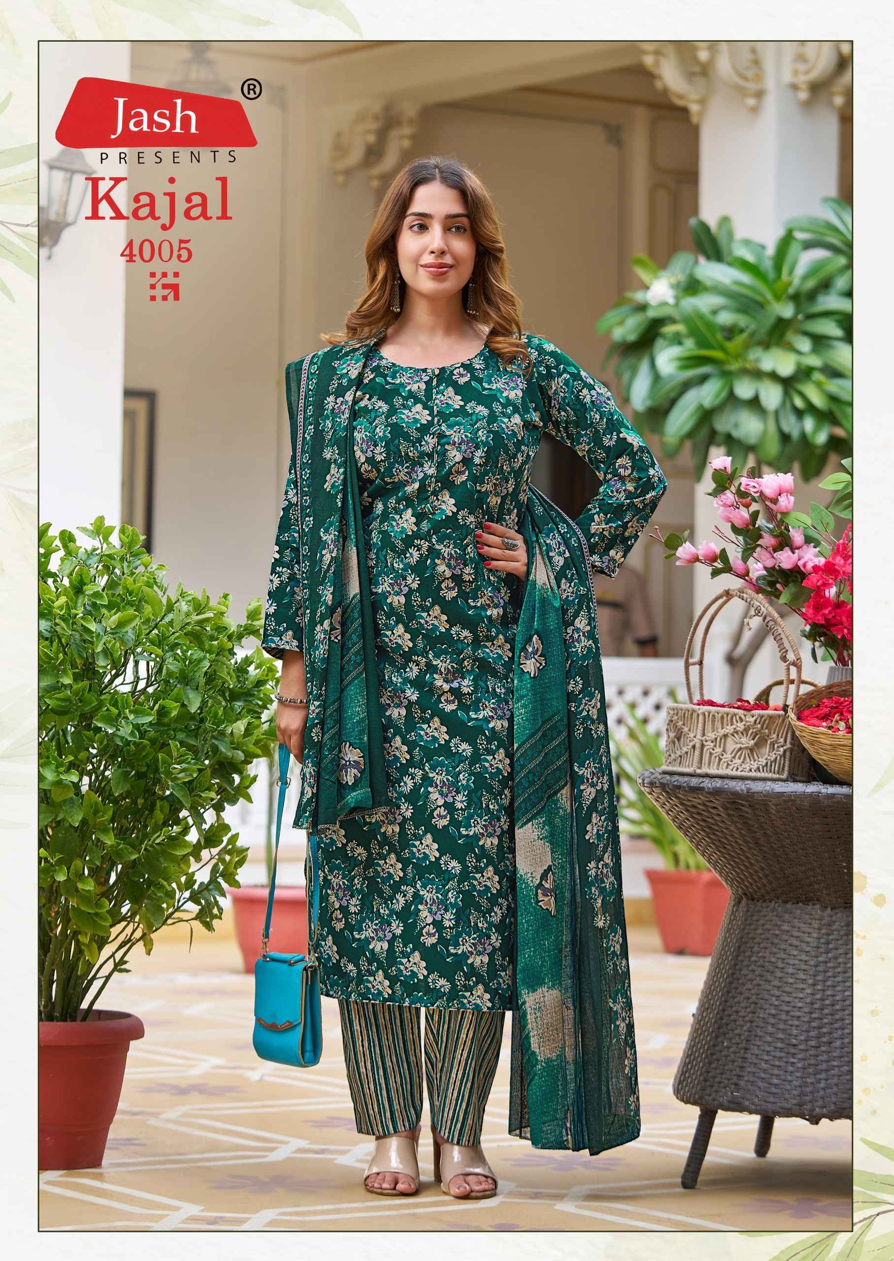 JASH KAJAL VOL-4 PURE COTTON PRINTED DRESS MATERIAL